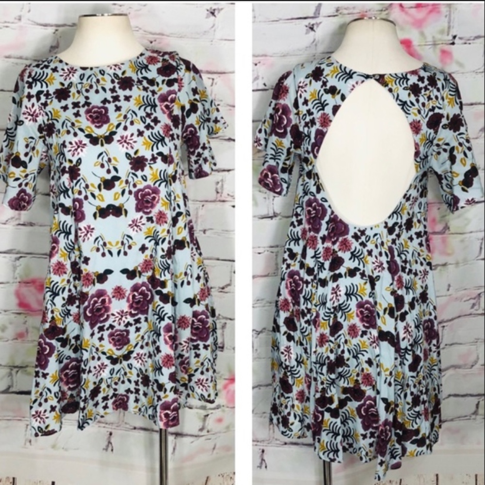 Kimchi Blue Floral Open Back Baby Doll Dress